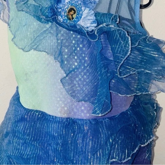 Disney Store SILVERMIST Water FAIRY COSTUME DRESS Size 7-8 w/ Matching WINGS - Picture 3 of 6